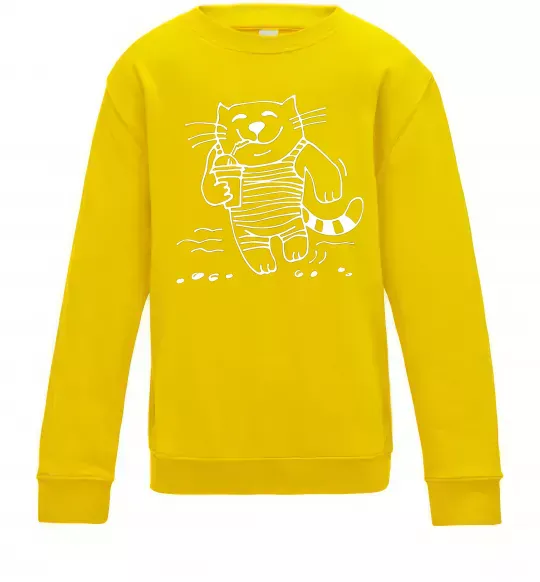 Детский Свитшот Кіт матрос Солнечно желтый фото