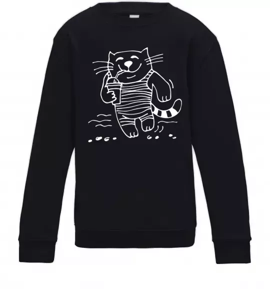 Детский Свитшот Кіт матрос Черный фото