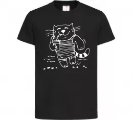 Детская футболка Кіт матрос Черный фото