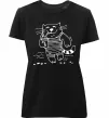 Жіноча преміум футболка Кіт матрос Чорний фото