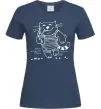 Женская футболка Кіт матрос Темно-синий Женская футболка Кіт матрос Темно-синий фото