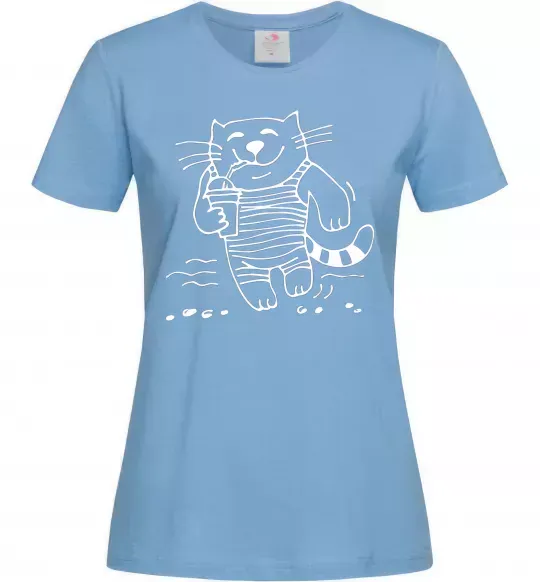Женская футболка Кіт матрос Голубой фото