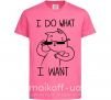 Детская футболка I do what i want ч/б изображение Ярко-розовый фото