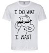 Чоловіча футболка I do what i want ч/б изображение Білий фото