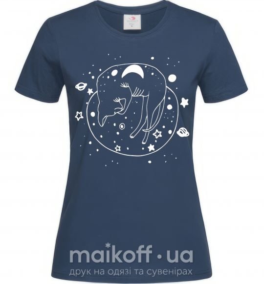 Женская футболка Kitty space Темно-синий фото