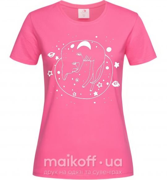 Женская футболка Kitty space Ярко-розовый фото