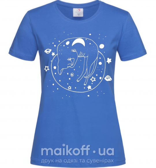 Жіноча футболка Kitty space Яскраво-синій фото