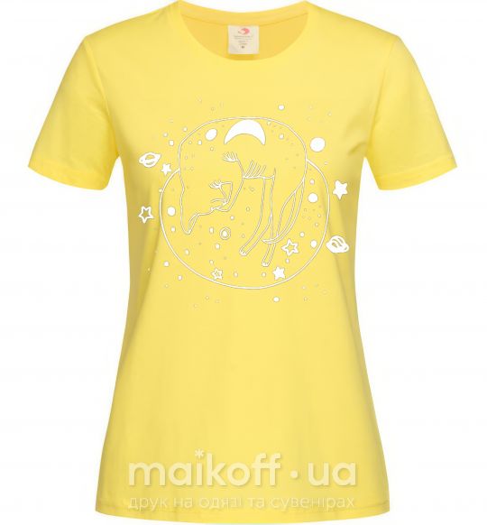 Женская футболка Kitty space Лимонный фото