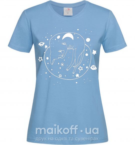 Жіноча футболка Kitty space Блакитний фото