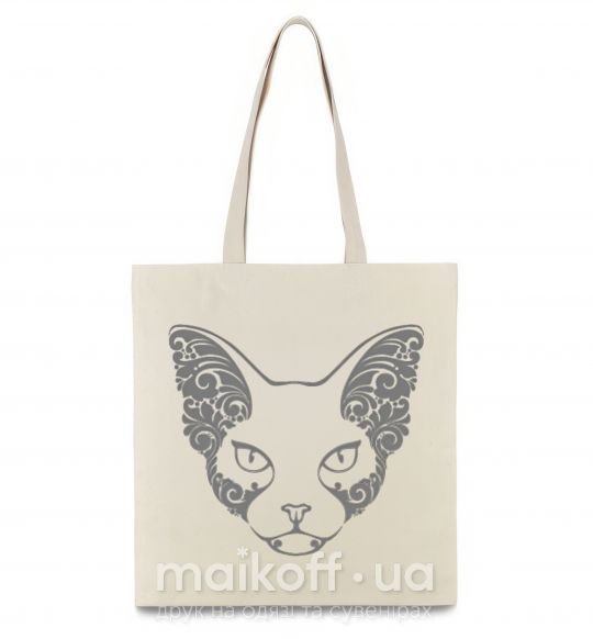 Эко-сумка Decorative sphynx cat Бежевый фото