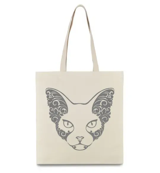 Еко-сумка Decorative sphynx cat Бежевий фото