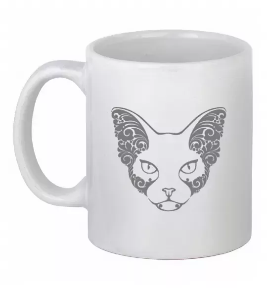 Чашка керамическая Decorative sphynx cat Белый фото