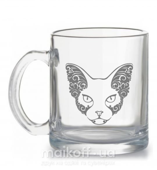 Чашка стеклянная Decorative sphynx cat Прозрачный фото