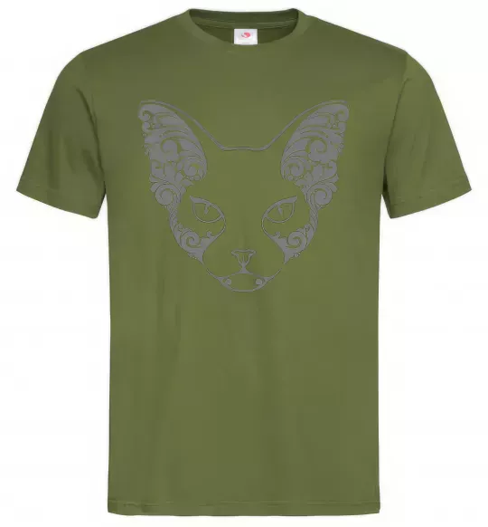 Чоловіча футболка Decorative sphynx cat Оливковий фото