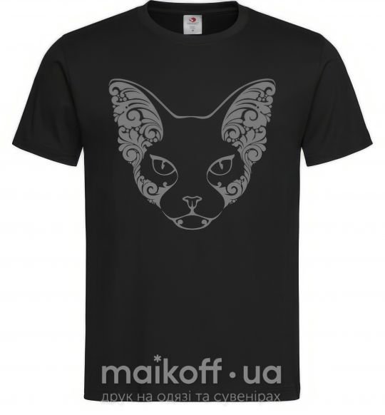 Мужская футболка Decorative sphynx cat Черный фото