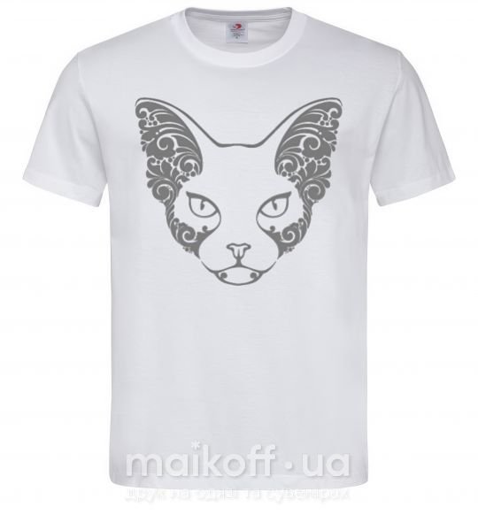 Мужская футболка Decorative sphynx cat Белый фото
