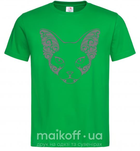 Мужская футболка Decorative sphynx cat Зеленый фото