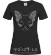 Жіноча футболка Decorative sphynx cat Чорний фото