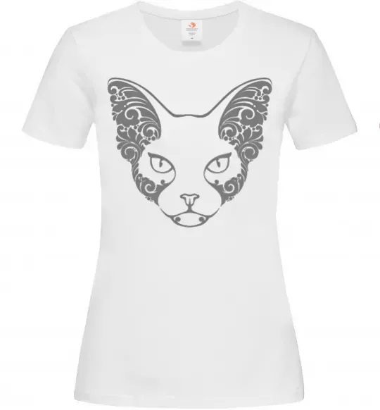 Жіноча футболка Decorative sphynx cat Білий фото