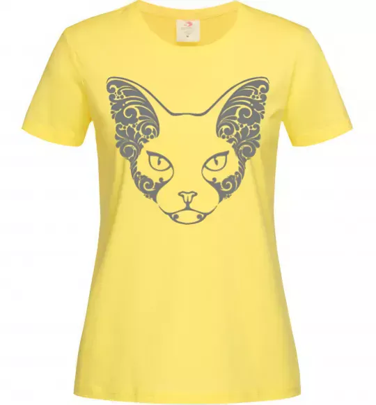 Жіноча футболка Decorative sphynx cat Лимонний фото
