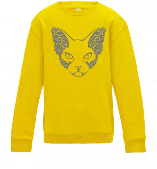 Детский Свитшот Decorative sphynx cat Солнечно желтый фото