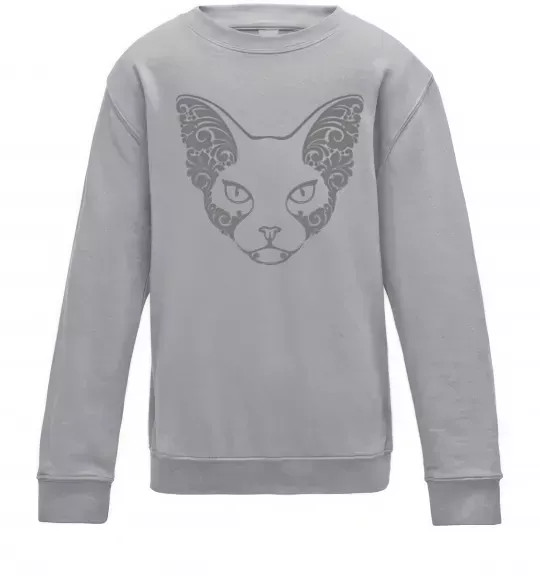 Детский Свитшот Decorative sphynx cat Серый меланж фото