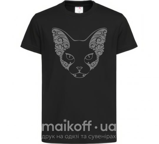 Дитяча футболка Decorative sphynx cat Чорний фото