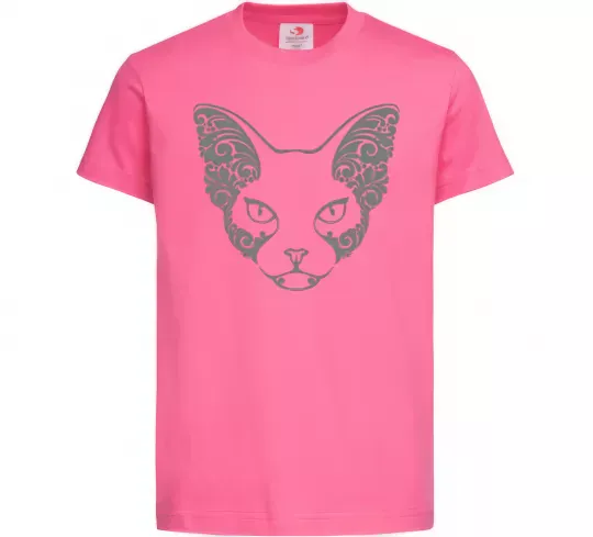 Дитяча футболка Decorative sphynx cat Яскраво-рожевий фото