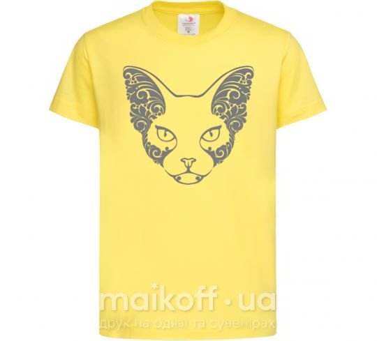 Детская футболка Decorative sphynx cat Лимонный фото