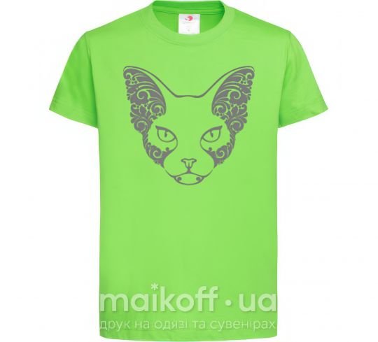 Детская футболка Decorative sphynx cat Лаймовый фото