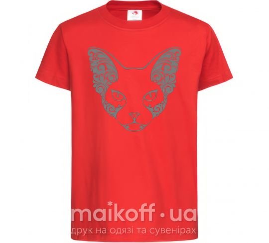 Детская футболка Decorative sphynx cat Красный фото