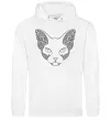 Мужская толстовка (худи) Decorative sphynx cat Белый фото