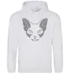 Мужская толстовка (худи) Decorative sphynx cat Серый меланж фото