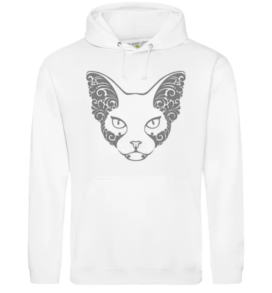 Женская толстовка (худи) Decorative sphynx cat Белый фото