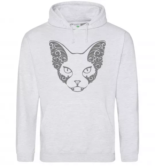 Женская толстовка (худи) Decorative sphynx cat Серый меланж фото