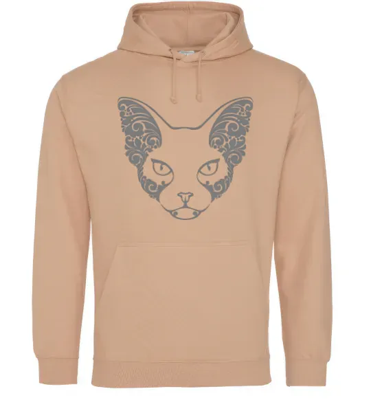 Женская толстовка (худи) Decorative sphynx cat Песочный фото