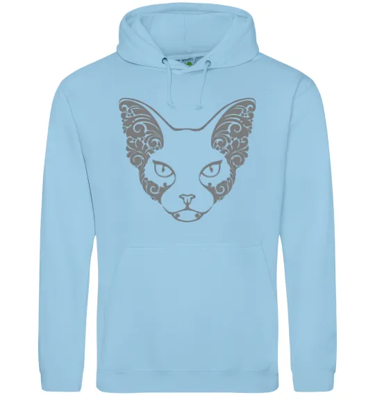 Женская толстовка (худи) Decorative sphynx cat Голубой фото