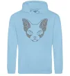 Женская толстовка (худи) Decorative sphynx cat Голубой Женская толстовка (худи) Decorative sphynx cat Голубой фото