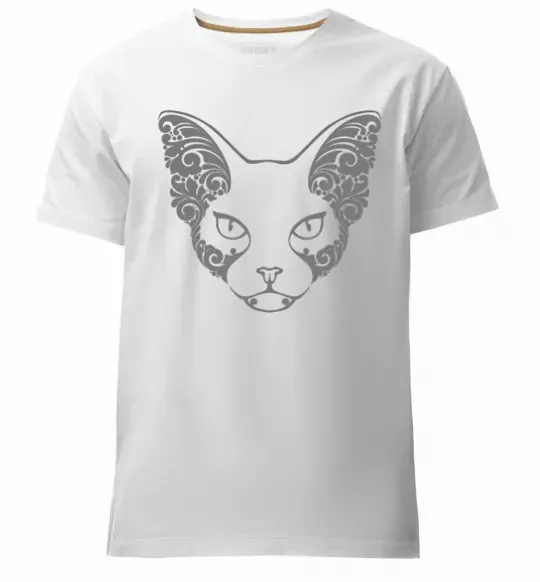 Мужская премиум футболка Decorative sphynx cat Белый фото