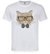 Мужская футболка Hipster cat Белый фото