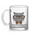 Чашка стеклянная Cat teacher Прозрачный фото
