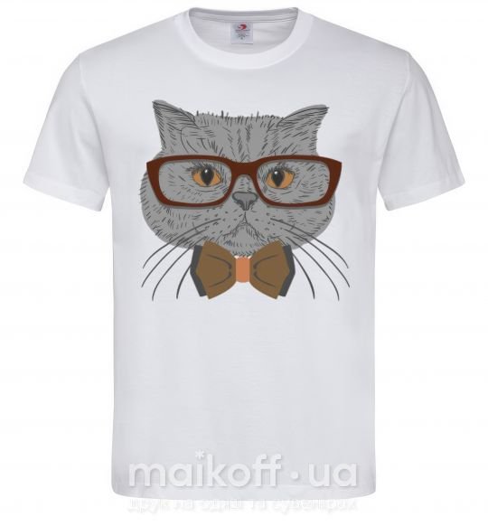 Чоловіча футболка Cat teacher Білий фото