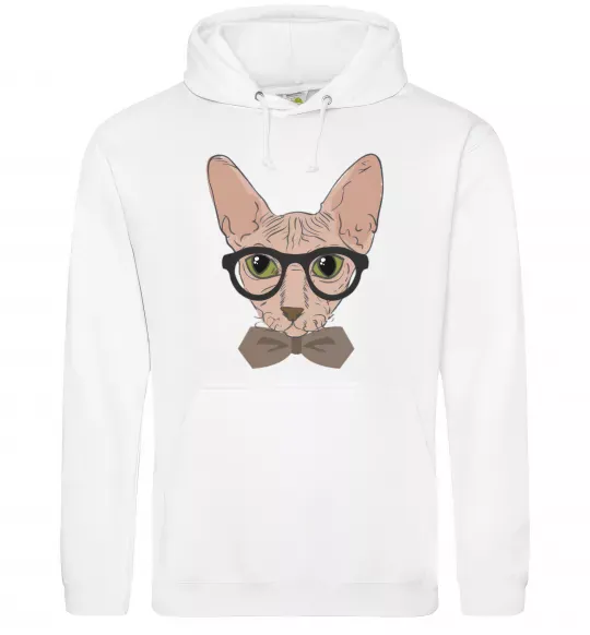 Мужская толстовка (худи) Сфінкс з метеликом Белый фото