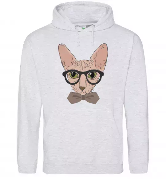 Мужская толстовка (худи) Сфінкс з метеликом Серый меланж фото