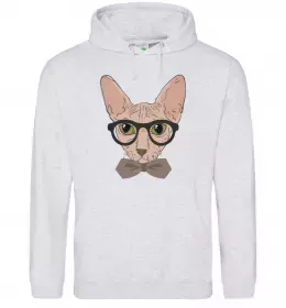 Мужская толстовка (худи) Сфінкс з метеликом Серый меланж фото