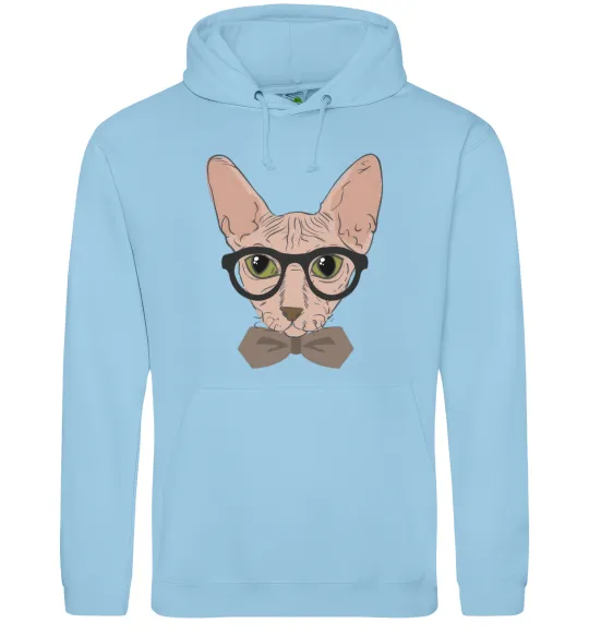 Жіноча толстовка (худі) Сфінкс з метеликом Блакитний фото