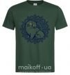 Мужская футболка Мандала кот Темно-зеленый фото
