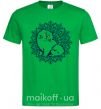 Мужская футболка Мандала кот Зеленый фото