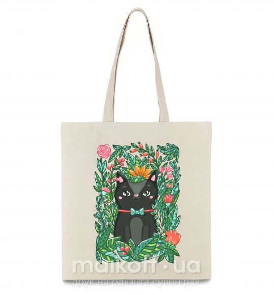 Еко-сумка Весенний кот Бежевий фото