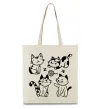 Эко-сумка Смішні котики Бежевый фото